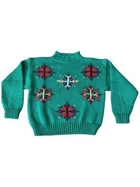Vintage 90’s Hand Knit Sugar Co. LTD Mockneck Sweater Size Large